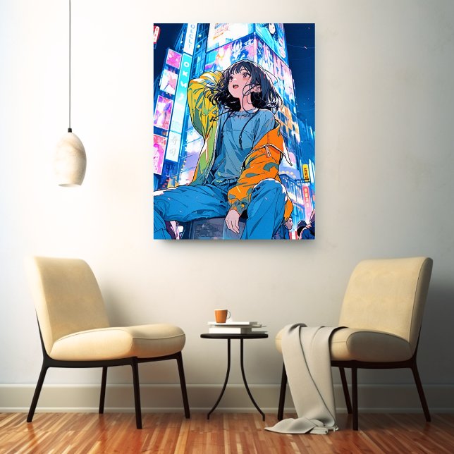 Tokyo JK Art Panel | Sushi Musume GenerativeAI Canvas Print (Creator Uploaded)
