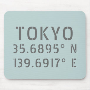 Tokyo Latitude & Longitude Mouse Pad
