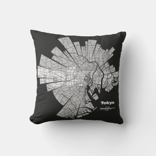 Tokyo Map Pillow (Front)