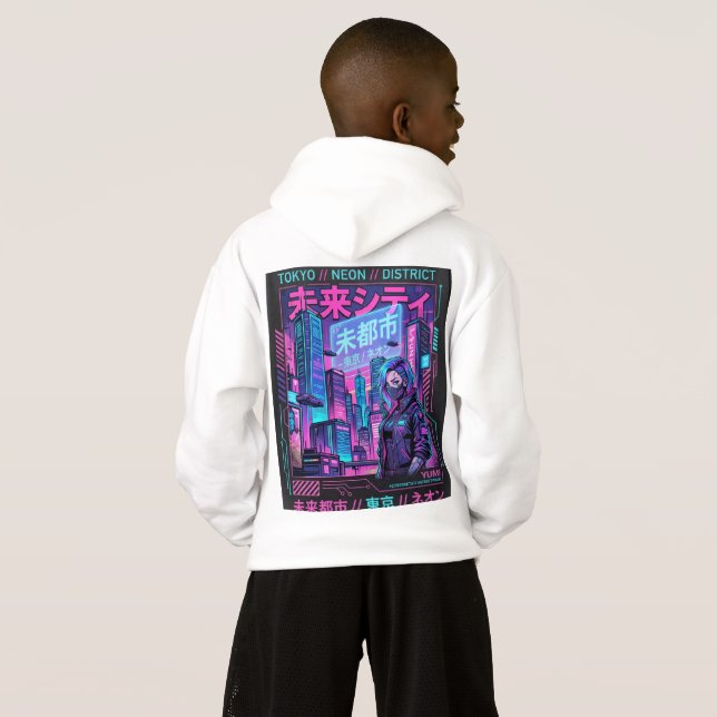 Tokyo Neon Nights Graphic Oversized Sweatshirt (Back Full)