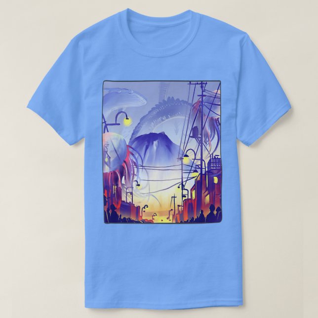 Tokyo Night Anime Fantasy Asian City Japan Art Har T-Shirt (Design Front)