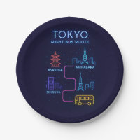 Tokyo Night Bus Route Neon Art – Japan Travel