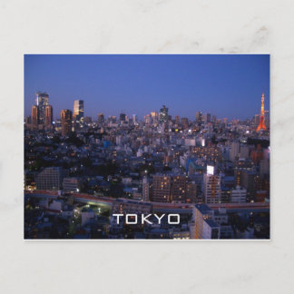 Tokyo night skyline postcard