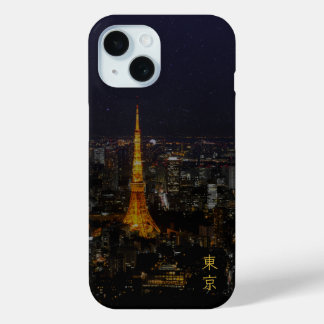Tokyo Nighttime Cityscape Japanese Kanji iPhone 15 Case