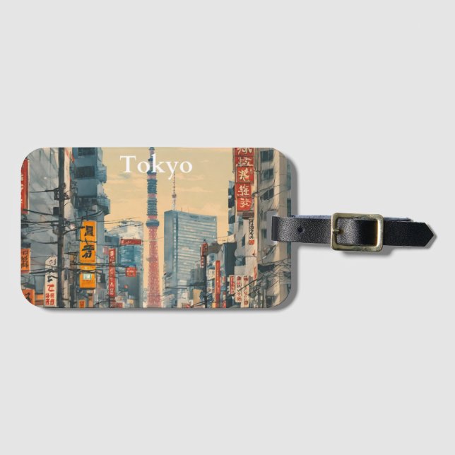 Tokyo Postcard (4) Luggage Tag (Front Horizontal)