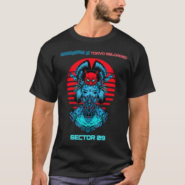 Tokyo Reloaded – Cyberpunk Samurai Geisha Japan T-Shirt (Front)