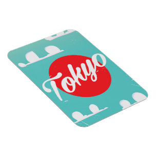 Tokyo rising sun vintage travel poster magnet