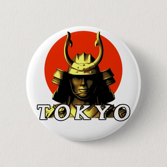 Tokyo Samurai Japan 6 Cm Round Badge (Front)