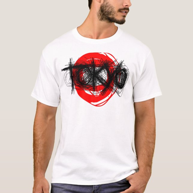 Tokyo Scratch T-Shirt Red (Front)