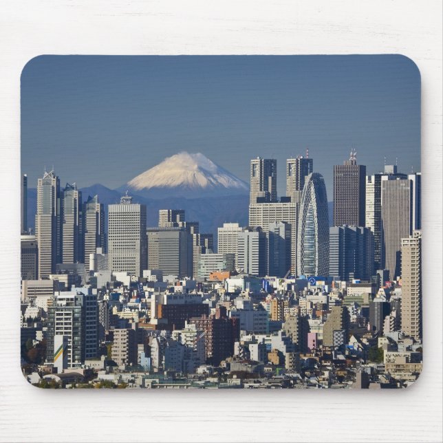 Tokyo, Shinjuku District Skyline, Mount Fuji, Mouse Pad (Front)