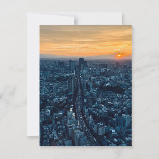 Tokyo Skyline at sunset Urban City Postcard