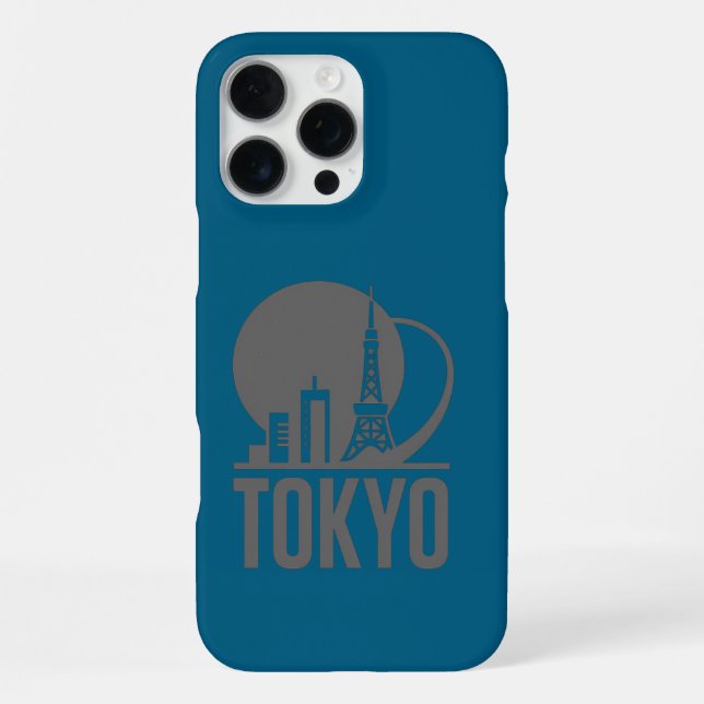 Tokyo Skyline Circle Design iPhone Case (Back)