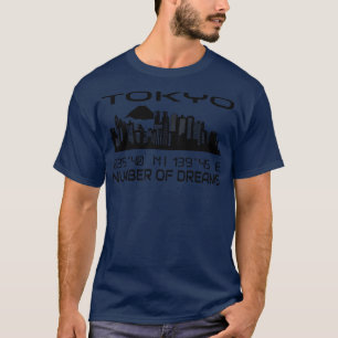 Tokyo Skyline GPS Coordinates Capital City Japan T-Shirt