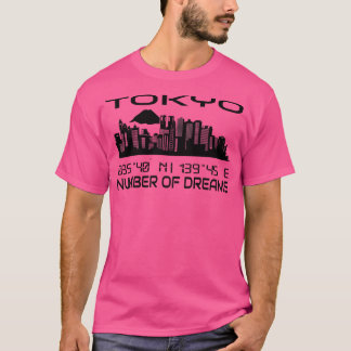 Tokyo Skyline GPS Coordinates Capital City Japan T-Shirt