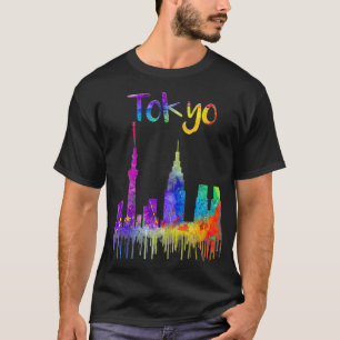 Tokyo Skyline Painting Japan Visitor Japanese Love T-Shirt