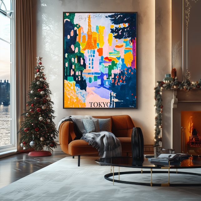 Tokyo Skyline with Tower in Fauvist Artistic Style Poster (Creator Uploaded)