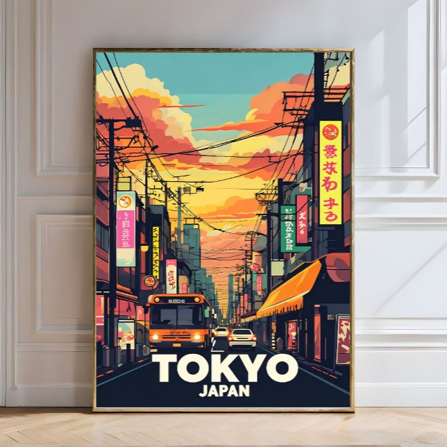 Tokyo Street Sunset-Vibrant Urban Japanese City Photo Print (Creator Uploaded)