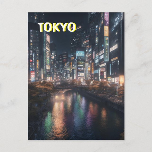 Tokyo Streets At Night  Postcard (Front)