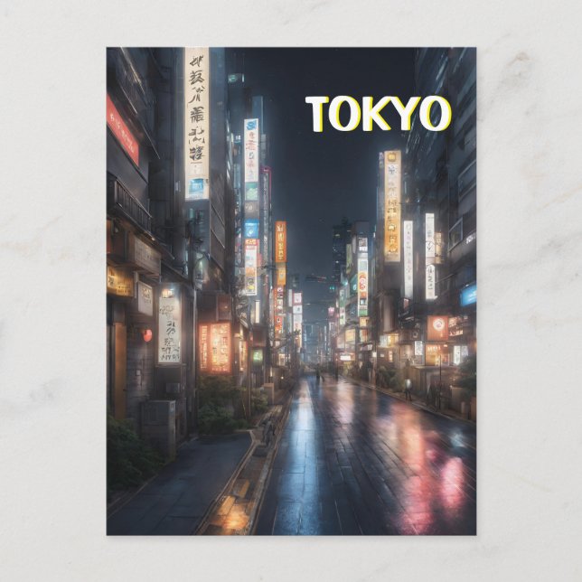 Tokyo Streets At Night  Postcard (Front)