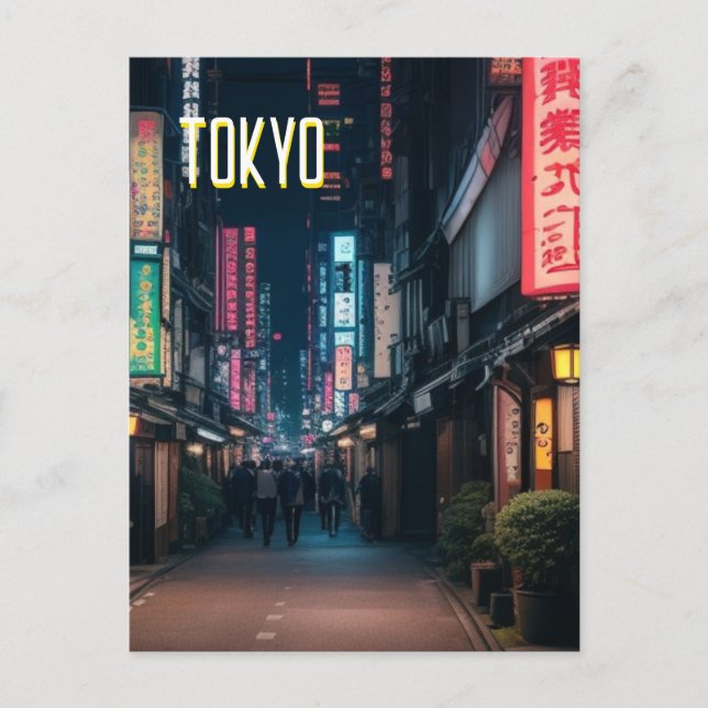 Tokyo Streets At Night  Postcard (Front)