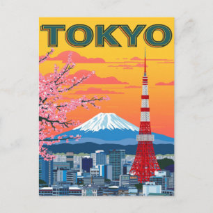Tokyo Sunset and Mount Fuji Postcard