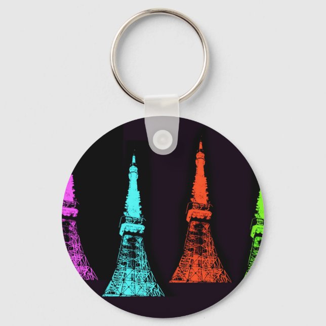 Tokyo Tower Collage Key Ring (Front)