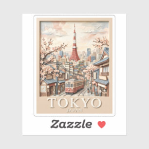 Tokyo Tower Japan Cityscape Sakura Vintage Travel