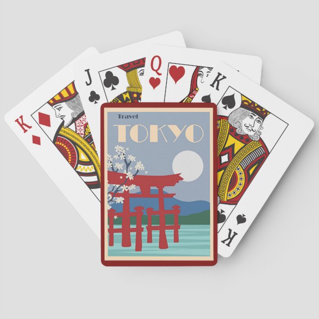 Tokyo Travel Poster Playing Cards (Back)