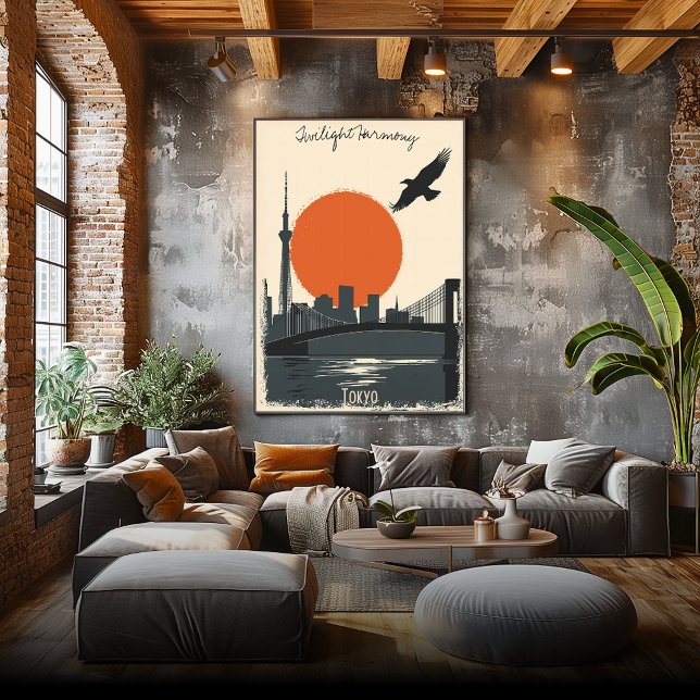 Tokyo Twilight - Minimalist Skyline Reflections Poster (Creator Uploaded)