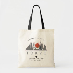 Tokyo Wedding Stylised Skyline Tote Bag