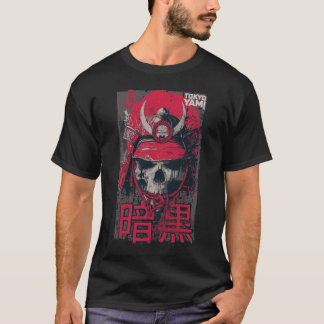 Tokyo Yami – Samurai Skull with Dark Japanese Typo T-Shirt