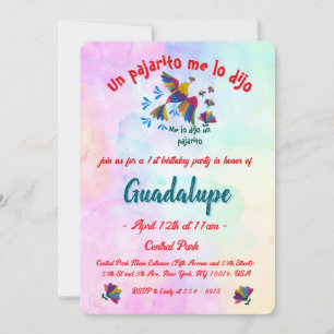 Told me by a bird - Digital Mexican Art Invitation