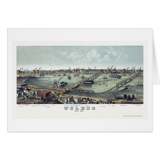 Toledo, OH Panoramic Map - 1876 (Front Horizontal)