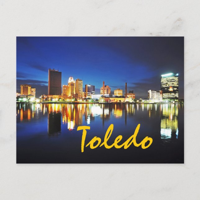 Toledo, Ohio at dusk Postcard (Front)