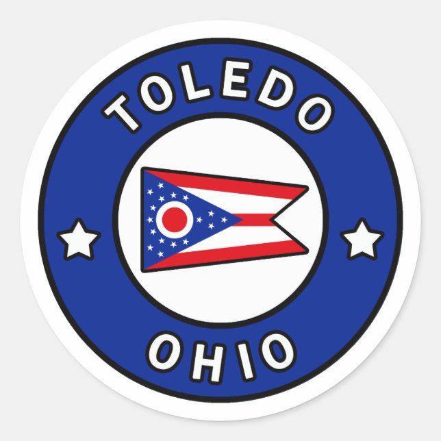 Toledo Ohio Classic Round Sticker (Front)