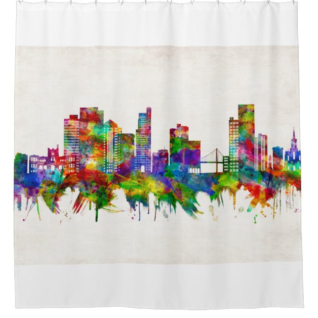 Toledo Ohio Skyline Shower Curtain (Front)