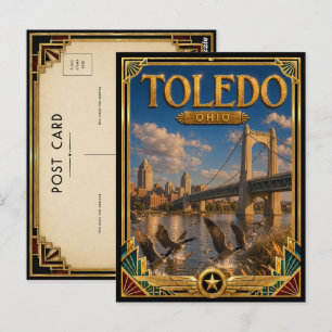 Toledo Ohio Vintage Art Deco Golden Age Postcard