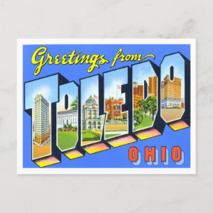 Toledo, Ohio Vintage Big Letters Postcard