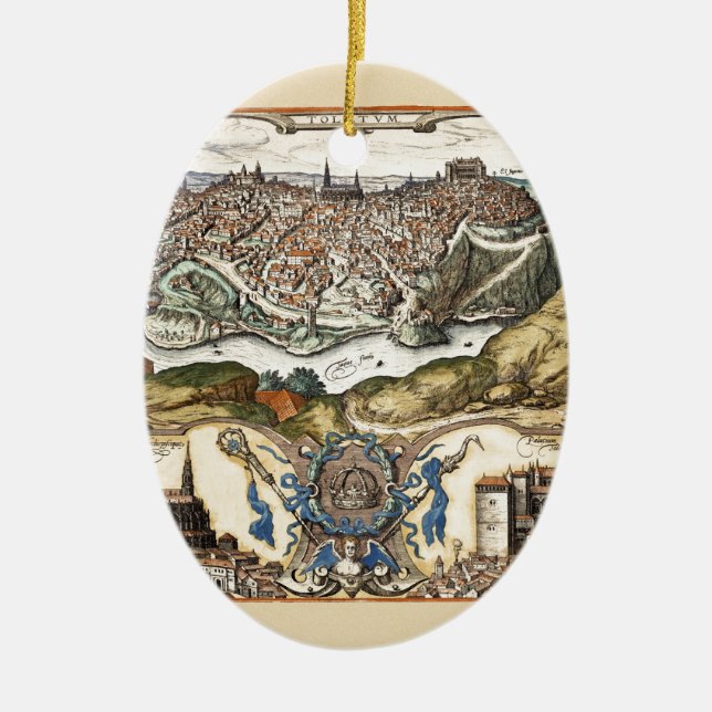 Toledo Spain 1566 Ceramic Tree Decoration (Front)