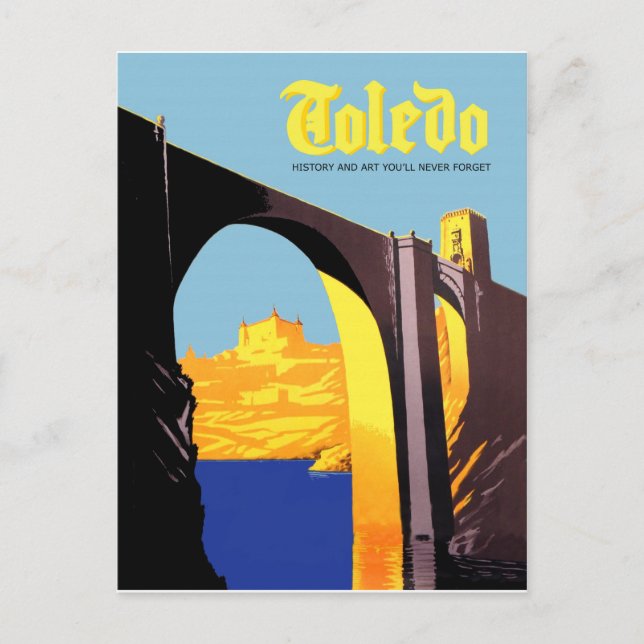Toledo, Spain. Bridge over Mediterranean sea Postcard (Front)