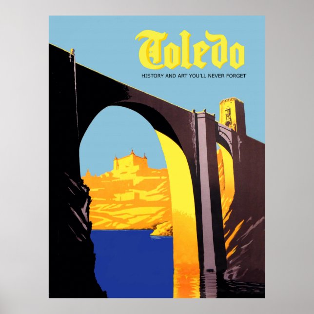 Toledo, Spain. Bridge over Mediterranean sea Poster (Front)