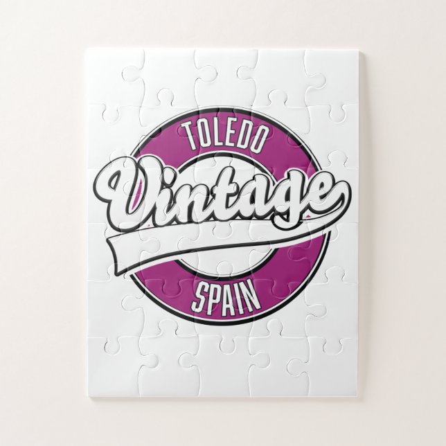 Toledo spain retro style logo jigsaw puzzle (Vertical)