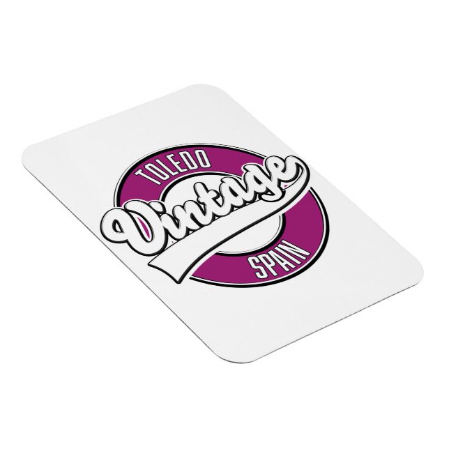 Toledo spain retro style logo magnet (Right Side)