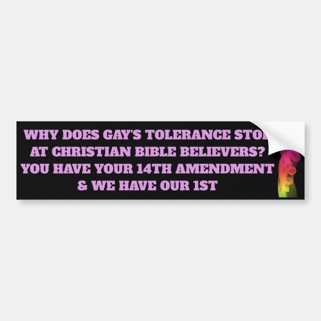 TOLERANCE BUMPER STICKER (Front)