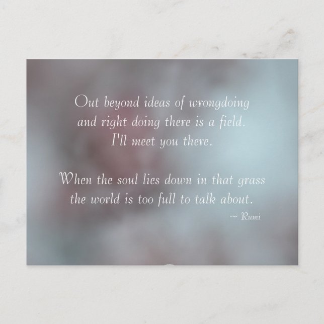 Tolerance Rumi Quote Postcard (Front)