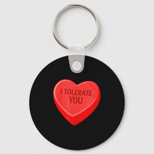 Tolerate - funny valentines day candy heart key ring