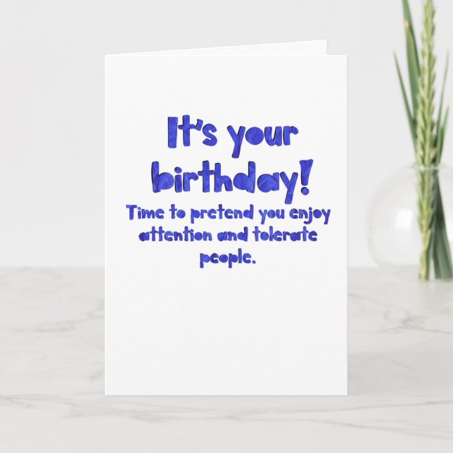 Tolerate your birthday okay! Blank card  (Front)