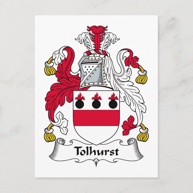 Tolhurst Family Crest Postcard (Front)