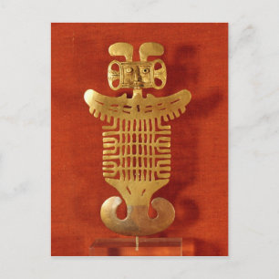 Tolima ornament in the form of a human-headed postcard