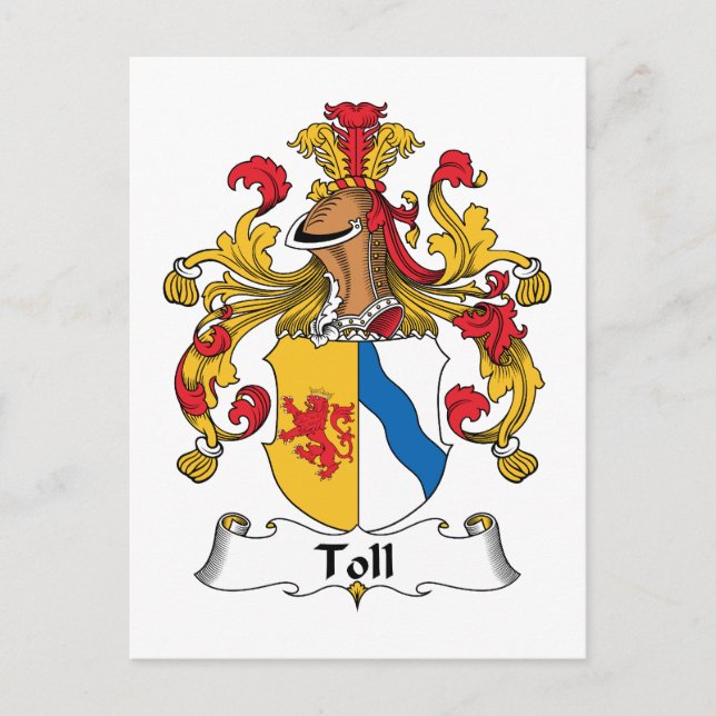 Toll Family Crest Postcard (Front)